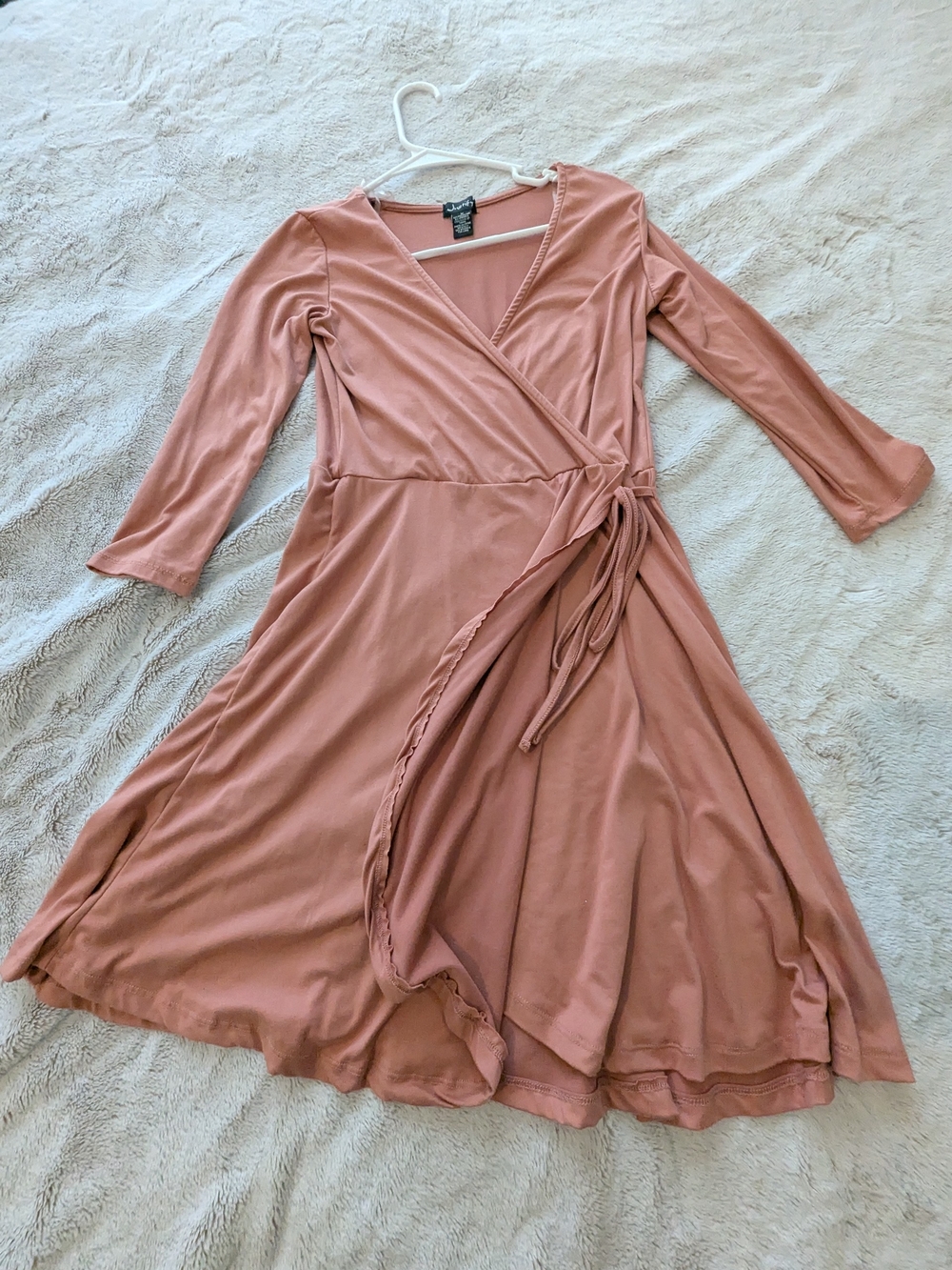 Justify Rose Wrap Midi Dress with Tie Waist